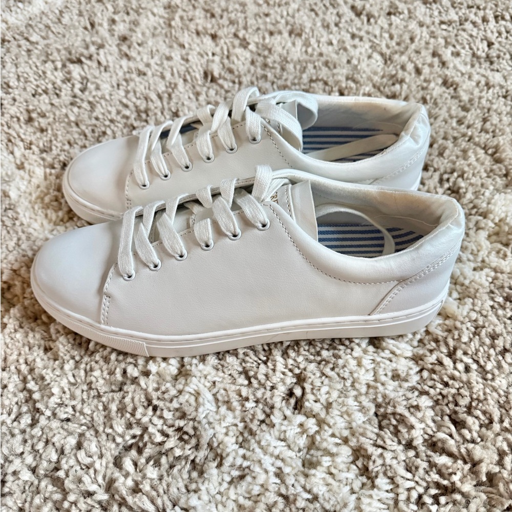 J. Crew White Leather Low-Top Sneakers - Picture 4 of 4